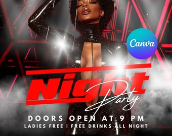 Editable Party Flyer Template: Canva Promotion (Instant Download)