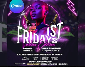 First Friday Party Flyer Template: Editable Canva Design