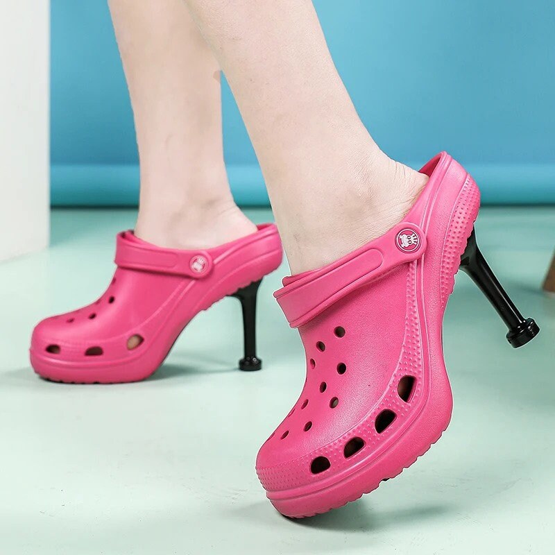 high heel crocs
