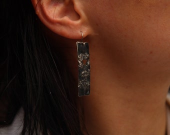 Boucles d'oreilles texturées en argent 925