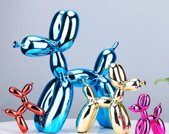 Balloon Dog: Electroplated Puppy Statue for Living Room, Desktop Decor, and Jewelry Crafts