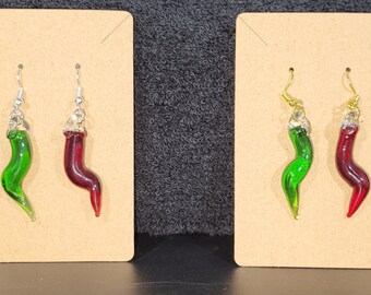 Christmas Glass Chile Earrings