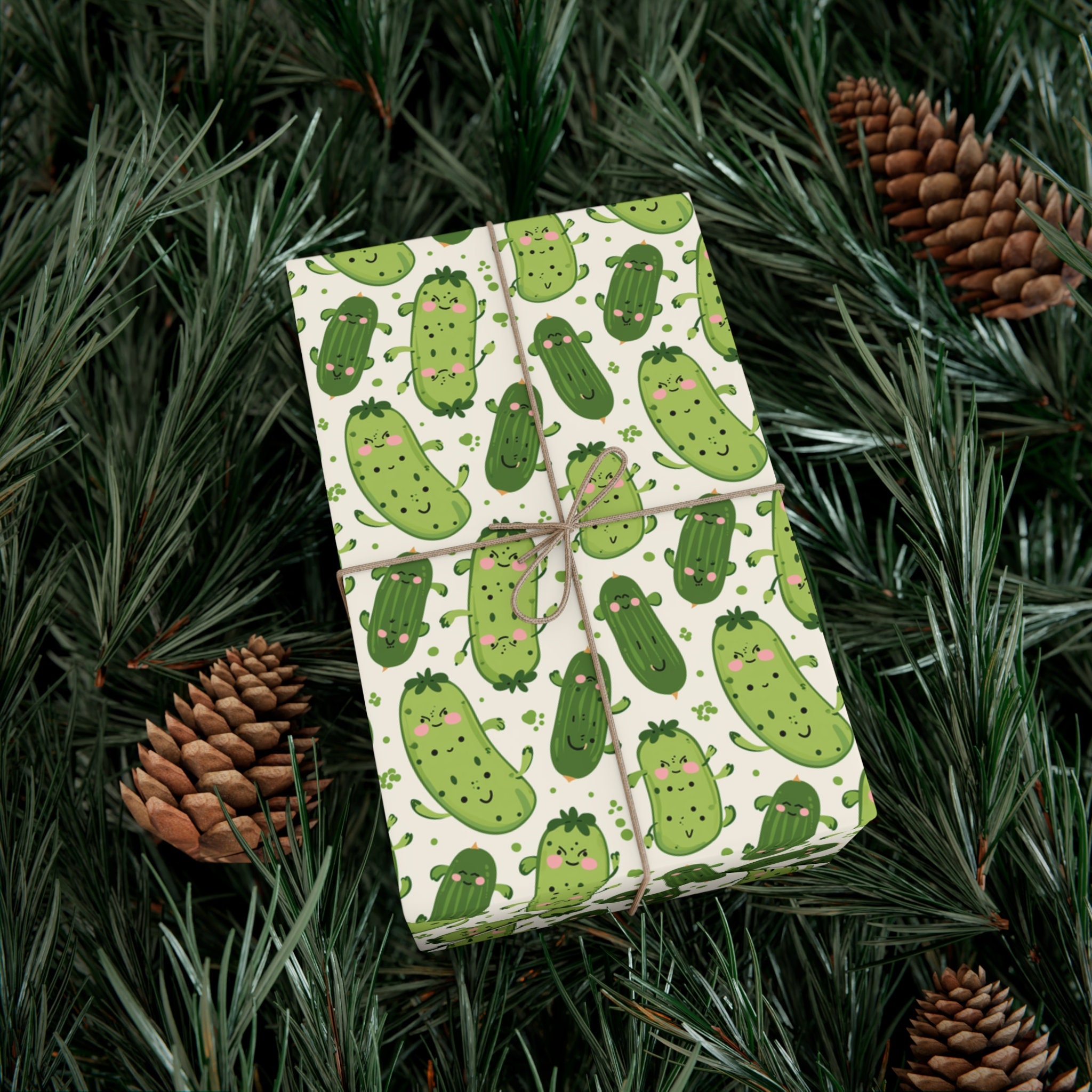 Pickle Wrapping Paper Dill Delight Cartoon Wrapping Paper Funny ...