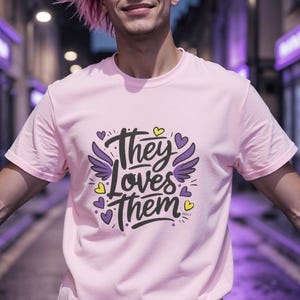 Pride Shirt They loves Them genderneutral | LGBTQIA+ Liebe & Akzeptanz | Unisex Bio Baumwolle T-Shirt - by ReDawn