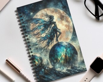 Cuaderno espiral de hadas de labradorita, arte fantástico, cuaderno, diario, cuaderno de bocetos, bloc de notas, bullet journal de ReDawn