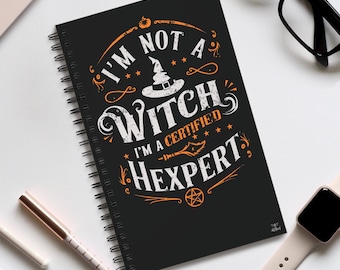Cuaderno espiral con certificado de experto en H, cuaderno con citas paganas góticas, cuaderno divertido alternativo, cita de ReDawn
