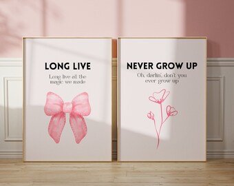 Long Live Never Grow Up Poster Set | Dorm Decor (Digital Download)