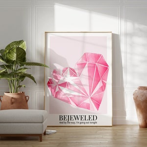 Bejeweled Midnights Poster | Printable Wall Art | Digital Download Print at Home | Aesthetic Home Decor Pink