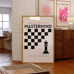 Mastermind Poster | Printable Wall Art | Dorm Decor | Digital Download | Aesthetic Home Decor