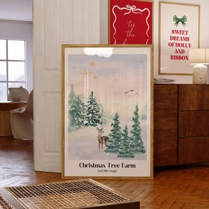 Christmas Tree Farm Poster | Printable Wall Art | Digital Download | Aesthetic Home Decor | Christmas Wall Art
