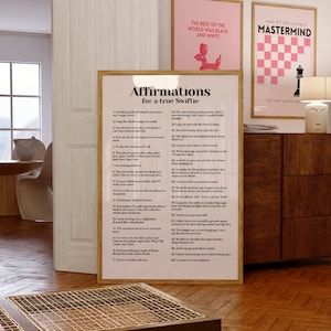 Affirmations Poster Merch Room Dorm Decor  Print