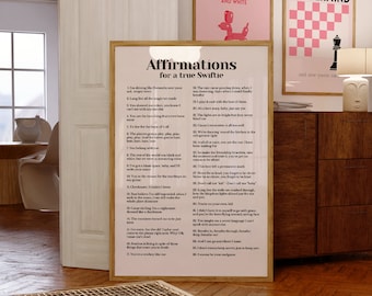 Affirmations Poster Merch Room Dorm Decor  Print