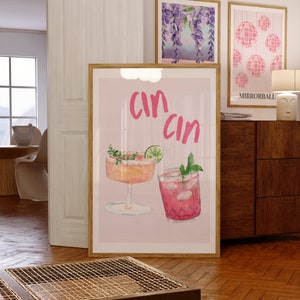 Trendiges Cin Cin Poster, Cheers Print, Cocktail Print, digitaler Download, Retro Kunst, Küchendruck, modernes Boho Dekor, Barwagen Wandkunst