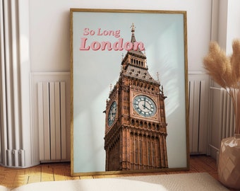 Vintage London Travel Poster | Big Ben Photo Print (Digital Download)