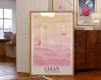Clean Poster | Printable Wall Art | Digital Download | Aesthetic Home Decor Wall Art Dorm Decor