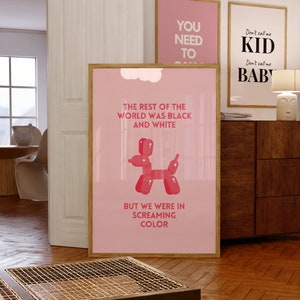 Out of The Woods Poster Balloon Dog | Printable Wall Art | Dorm Decor | Digital Download | Aesthetic Home Decor Gift