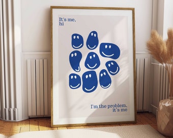 Antiheld smileys middernacht print | Slaapzaaldecoratie (digitale download)