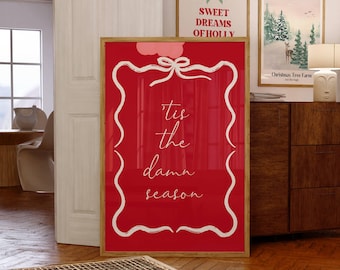 Tis The Damn Season Christmas Print | Festive Wall Art (Digital Download)