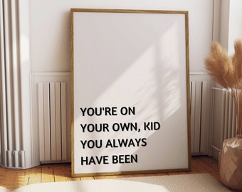 Póster "Estás solo, chico" / Decoración tipográfica para dormitorio (Descarga digital)