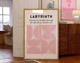 Labyrinth Poster | Printable Wall Art | Dorm Decor | Digital Download | Aesthetic Home Decor Bauhaus Wall Art