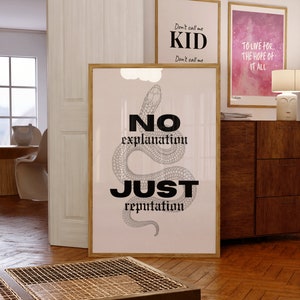 Reputation Poster | Printable Wall Art | Snake Dorm Decor | Digital Download Print at Home | Aesthetic Home Decor