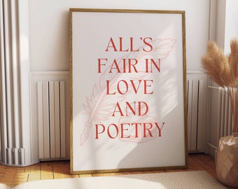 Love and Poetry Art Print | Wall Decor (Digital Download)