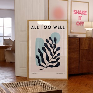 All Too Well Poster | Printable Wall Art | Dorm Decor | Digital Download | Aesthetic Home Decor Gift