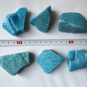 Lot 6 Blue Slag Glass Cullet Aquarium Landscape Garden Yard