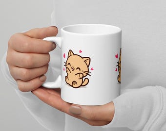 Kawaii Cat Coffee Mug – Kitty Gift