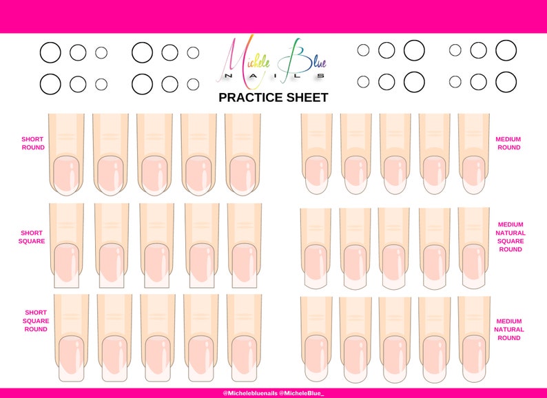Acrylic Nail Practice Sheets Etsy