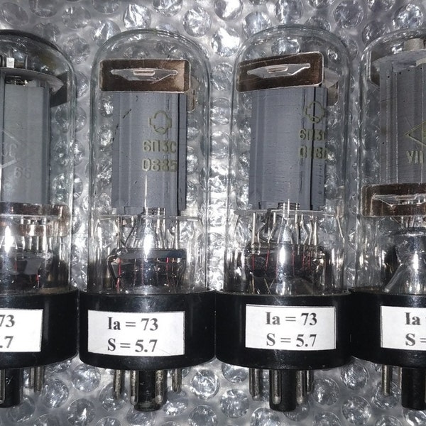 New matched quad 6P3S / 6L6 / 6L6GT / 6L6G/ 5881 (6P3S). Military tubes from ex URSS.