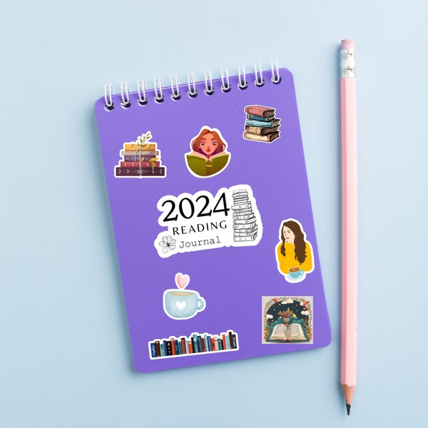 Water Resistant 2024 Reading journal sticker | Vinyl Book lover Sticker | Reading planner sticker | Reading tracker sticker