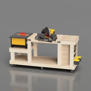 2ft wide table saw workbench plans with flip top miter saw