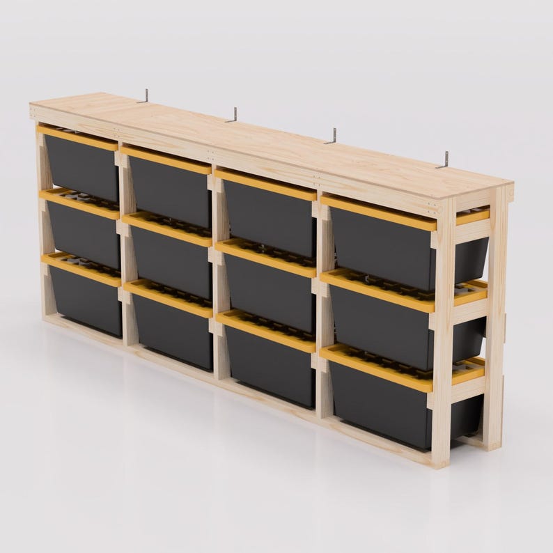 27 Gallon Tote Storage Rack Plans: DIY PDF Download (lowes & HDX ...