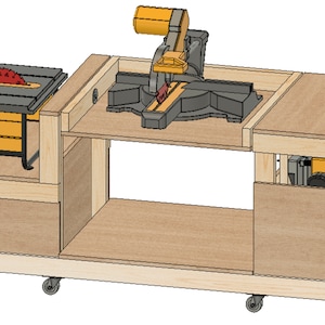 cad drawn view of mobile workbench plans