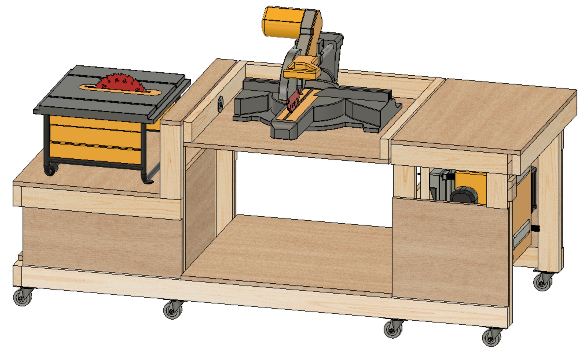 Flip Top Workbench Plans PDF. Table Saw Workbench, Flip up Planer ...