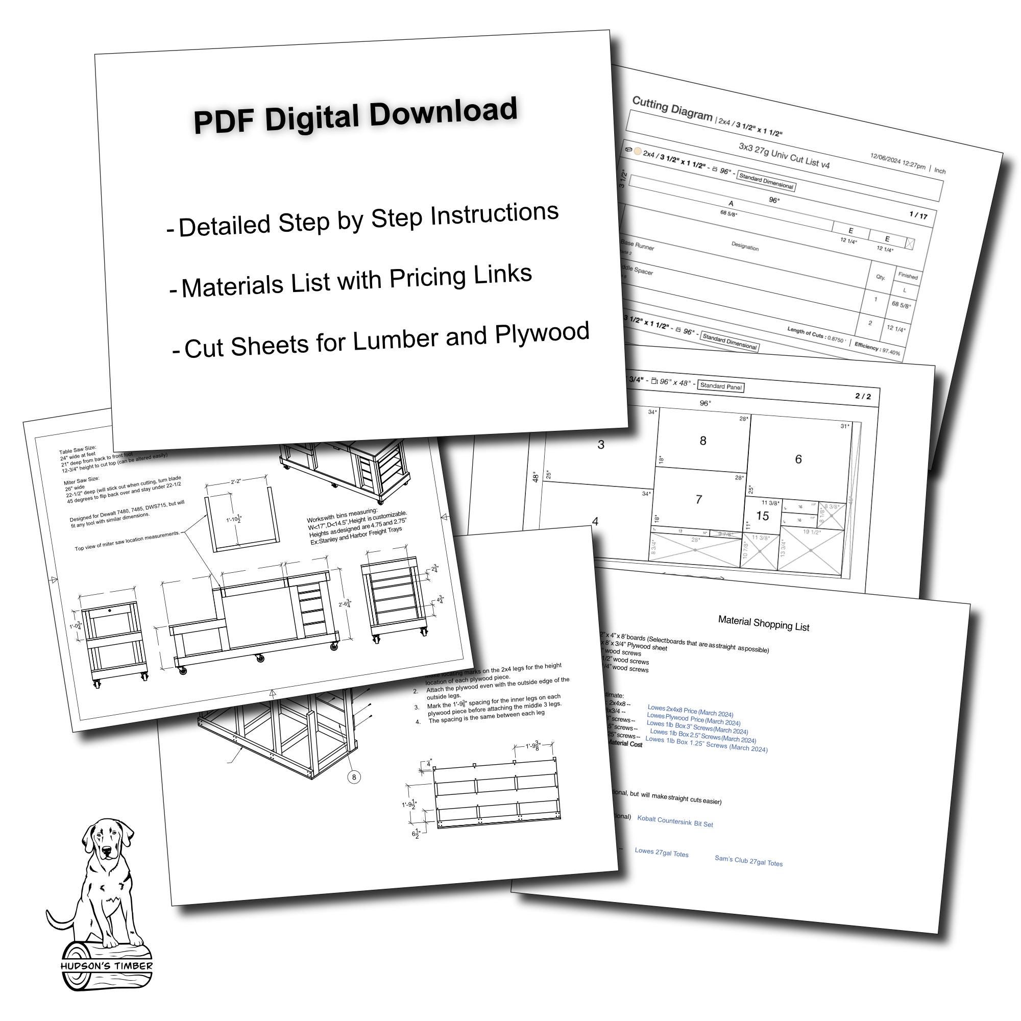 Diy Material Rack Plan.pdf Digital Download: DIY 27 Gallon Tote Storage Rack / Workbench Plans PDF ...