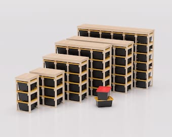Digital Download: DIY 27 Gallon Tote Storage Rack Plans PDF. Includes 24 sizes. Compatible with Lowes, HDX, Costco bins