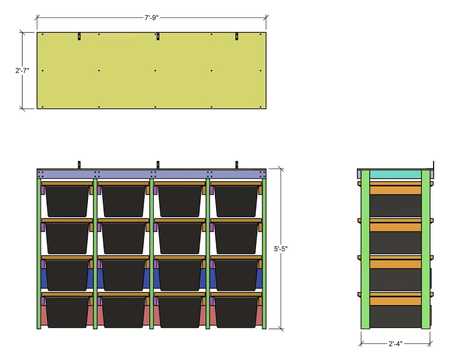 27 Gallon Tote Rack Plans. 16 Commander Tote Garage Storage Shelves