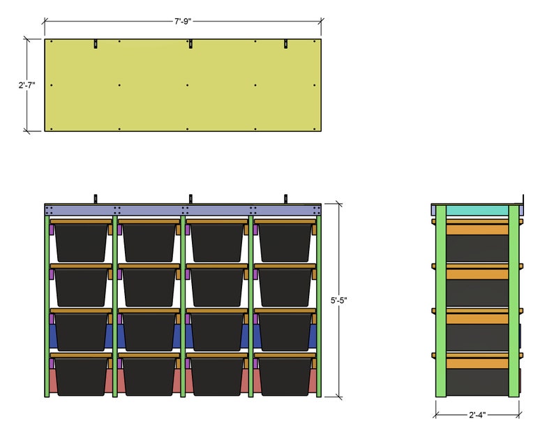 27 Gallon Tote Rack Plans. 16 Commander Tote Garage Storage Shelves