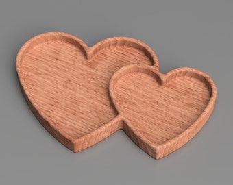Double Heart Catch All Tray CNC Cut Files