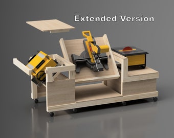 Flip Top Workbench Plans PDF. Table Saw Workbench, Flip Up Planer. Compact Mobile Flip Top Miter Saw Workbench.
