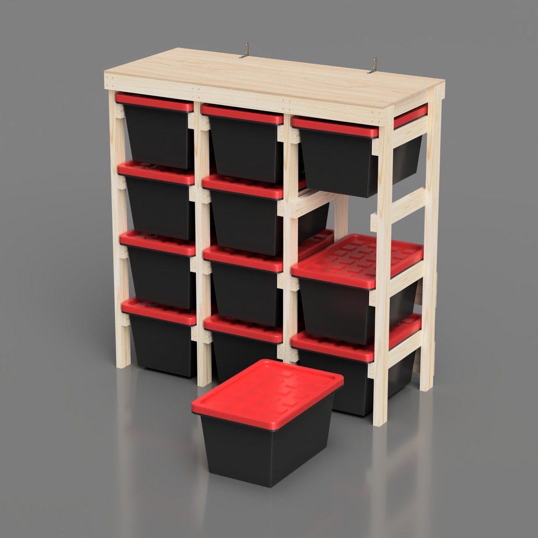 HDX 27 Gallon Tote Rack DIY Plans: Garage Storage (PDF