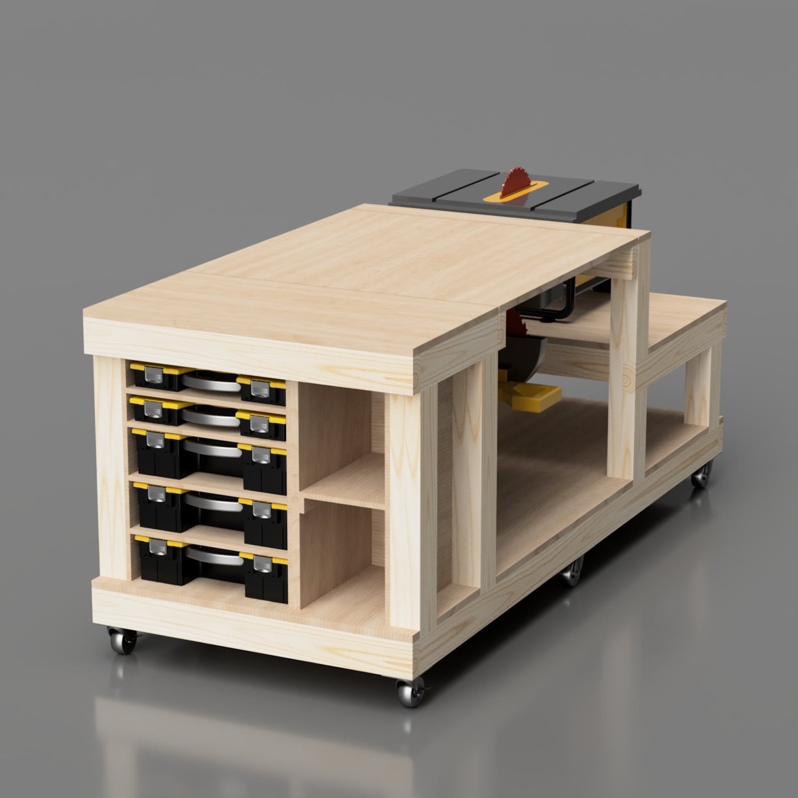 Flip Top Workbench Plans. Table Saw Workbench. Compact Mobile Flip Top ...