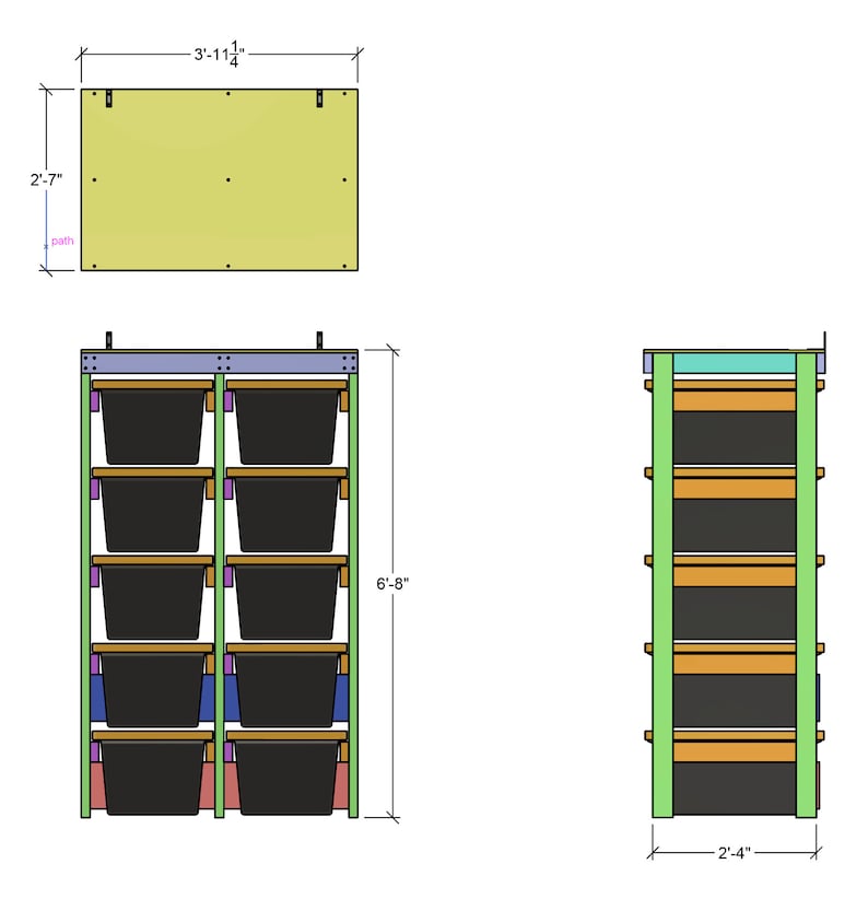 27 Gallon Tote Rack Plans. 10 Tote Garage Storage Shelves. Organization