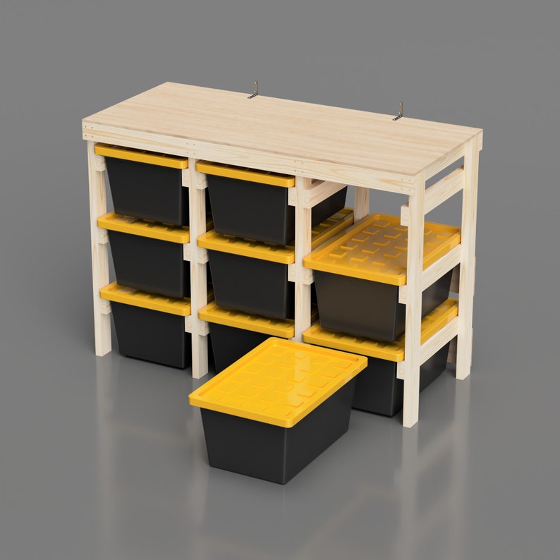 27 Gallon Tote Rack Plans. 9 Tote Garage Storage Shelves. Organization