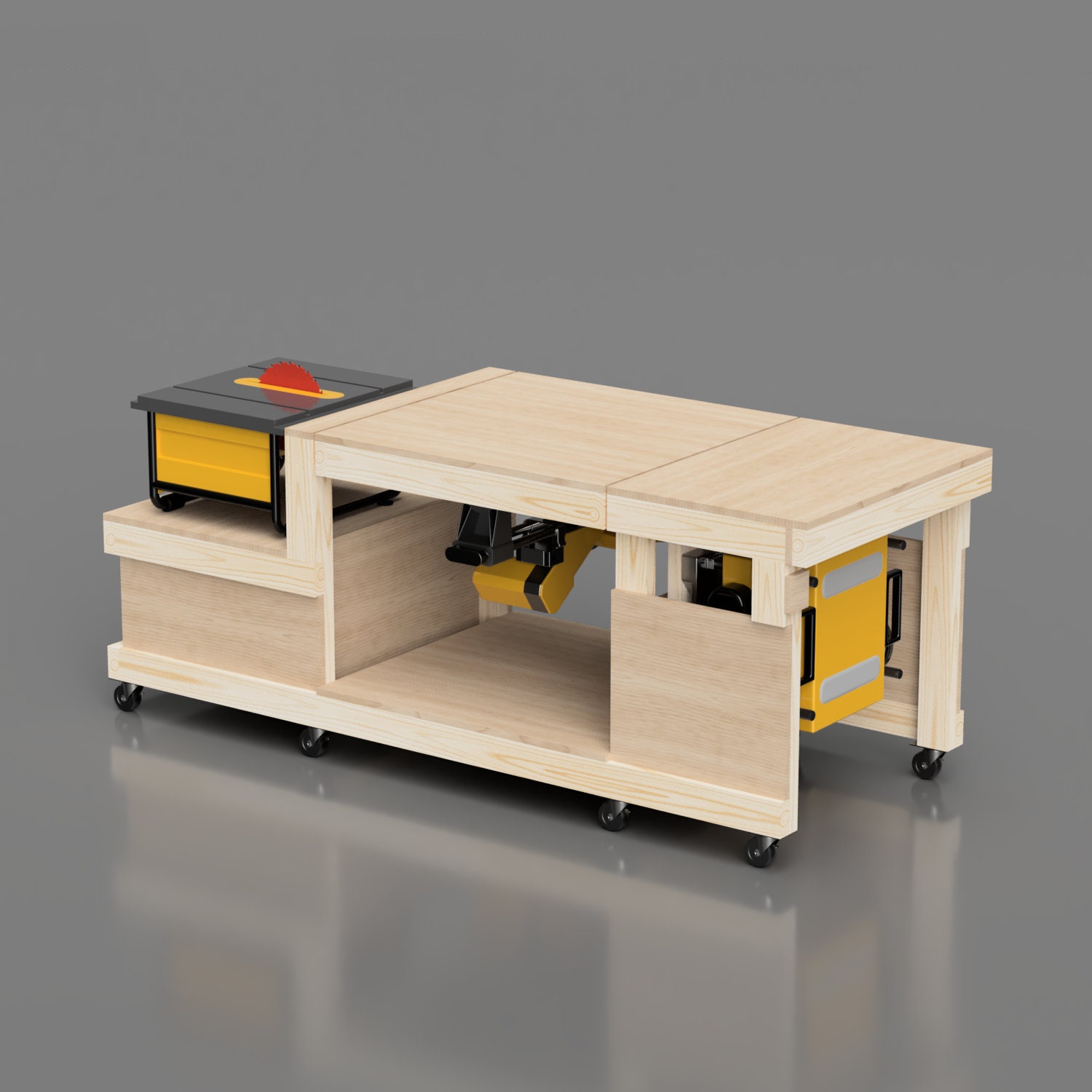 Flip Top Workbench Plans PDF. Table Saw Workbench, Flip up Planer ...