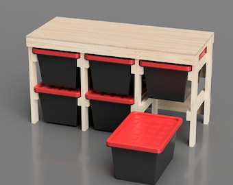 Workbench Plans: 27 Gallon Tote Storage Rack (PDF Download)