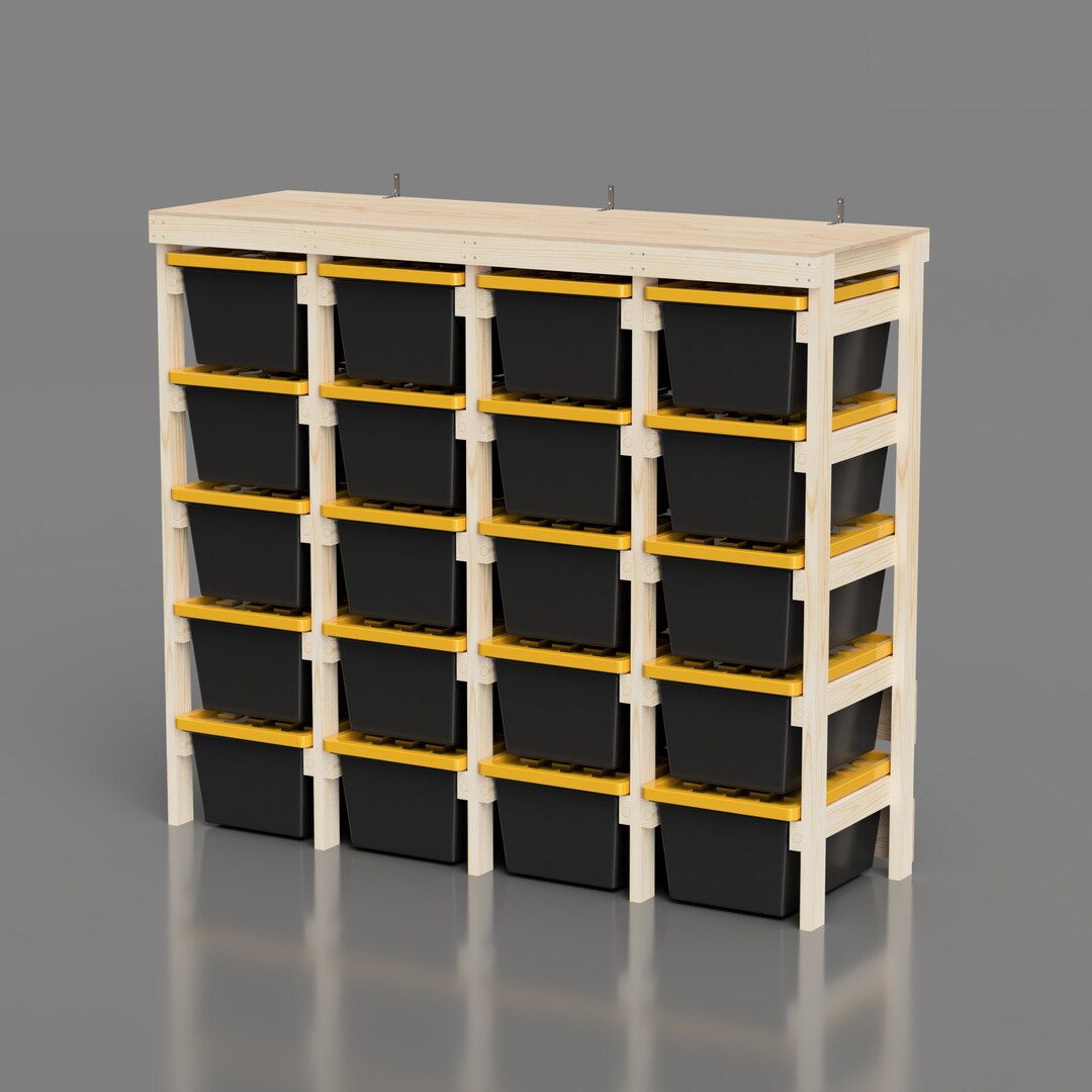27 Gallon Tote Rack Plans 20 Commander Tote Garage Storage Shelves 