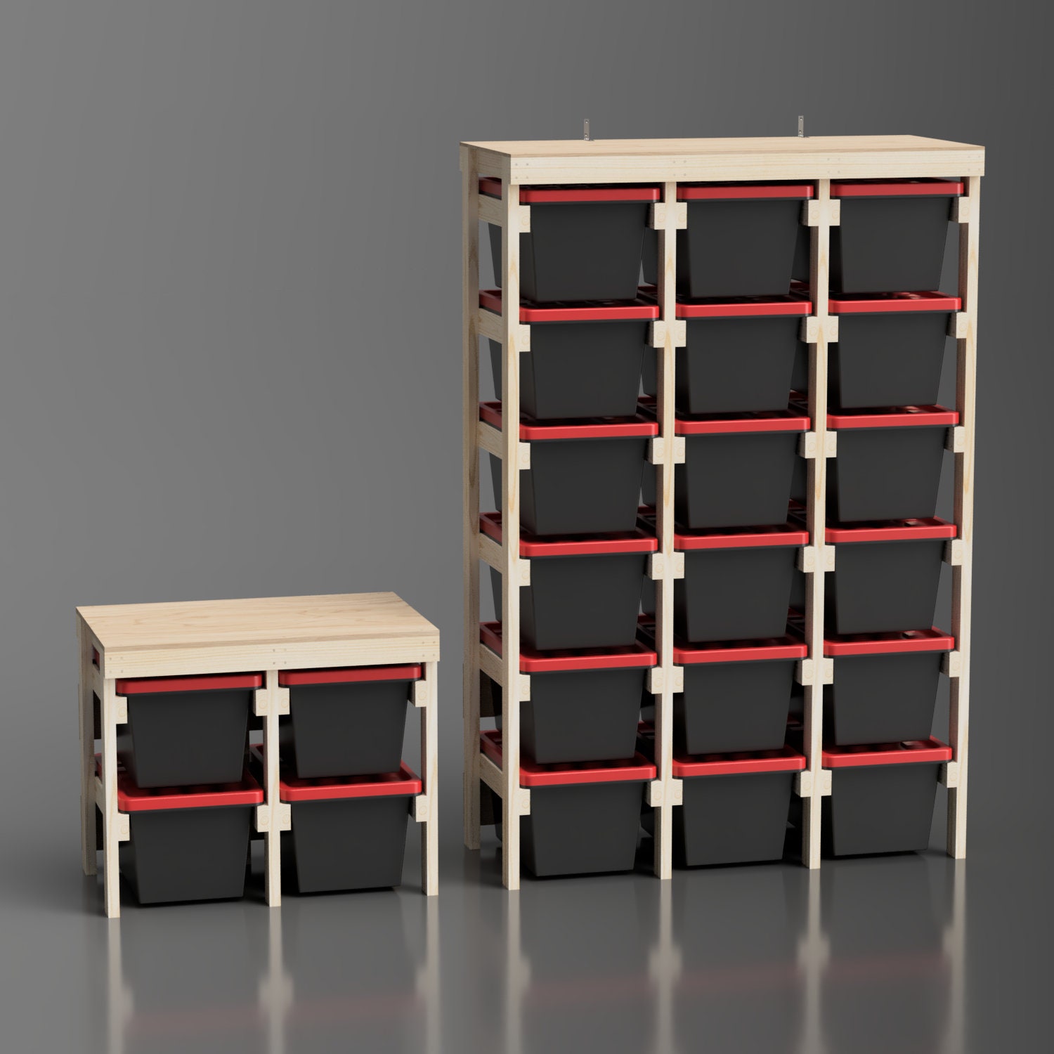 Workbench Compatible Storage 27 Gallon Tote Storage Workbench Plans. Tote Rack Garage Storage and ...